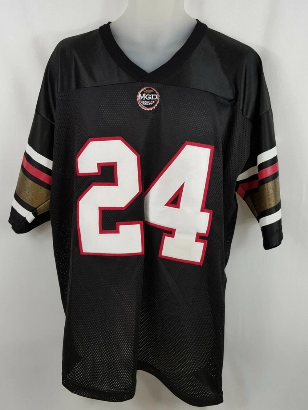 MGD Miller Genuine Draft Beer Football Jersey 3/4 Sleeve Shirt Mens size XL